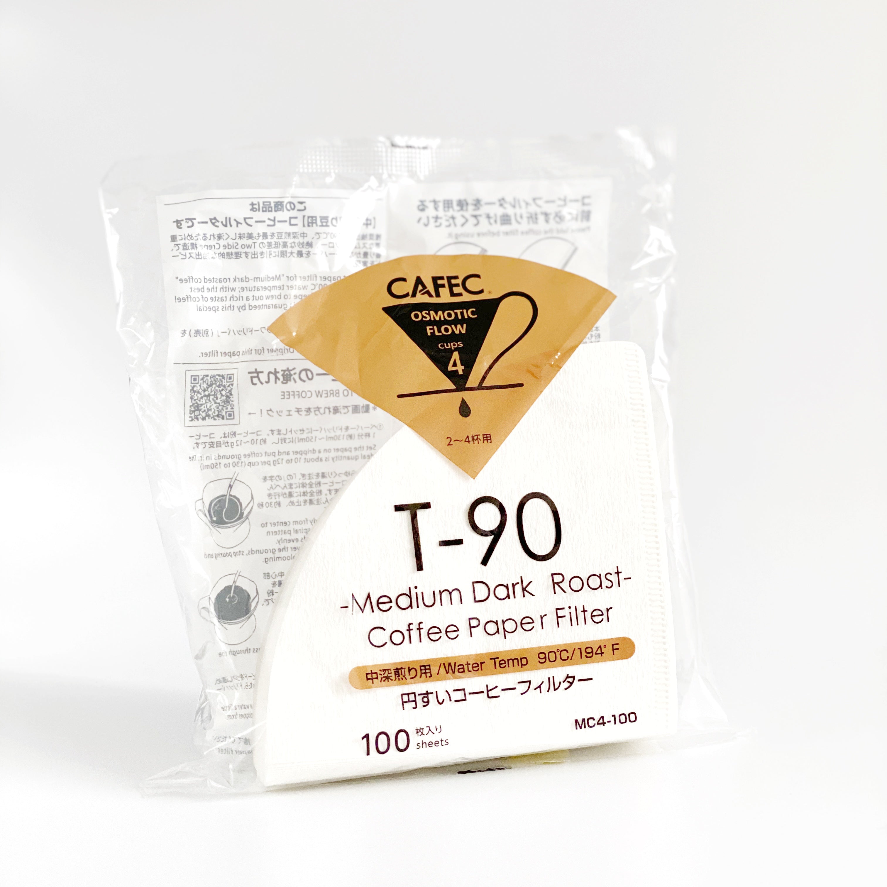 Cafec Medium-Dark Roast Paper Filter (TH-3/T-90)